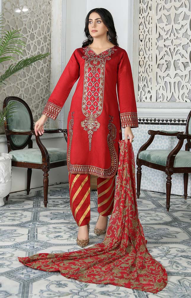 Red Chambray Katan Dress